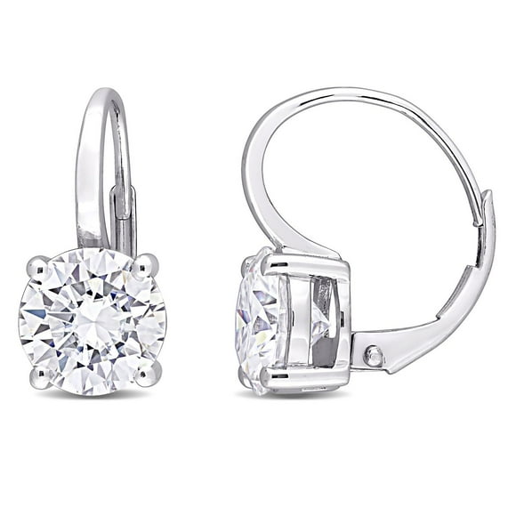 Miabella 4 Carat T.G.W. Created Moissanite 14K White Gold Drop Earrings