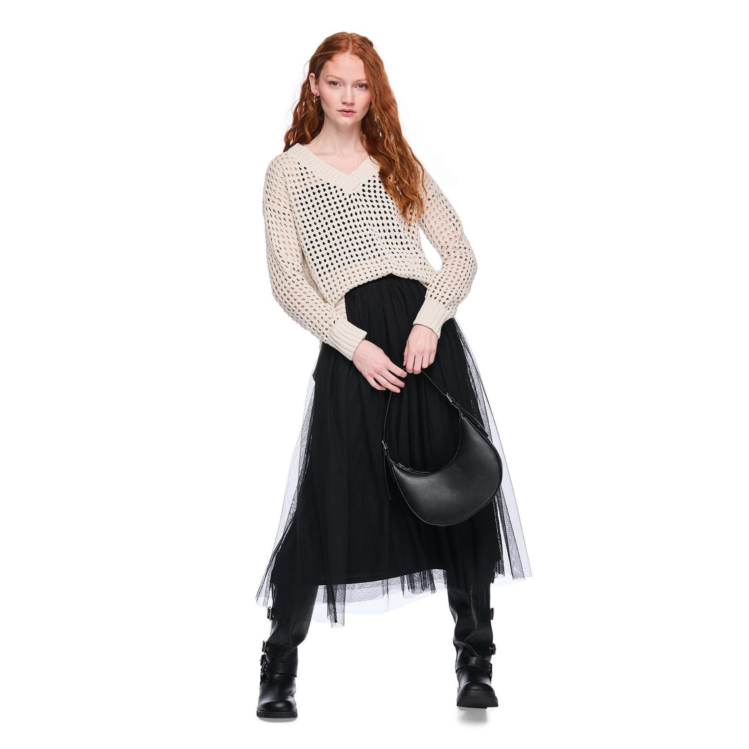 Wild Skye Women's Hollow Out Oversized Sweater