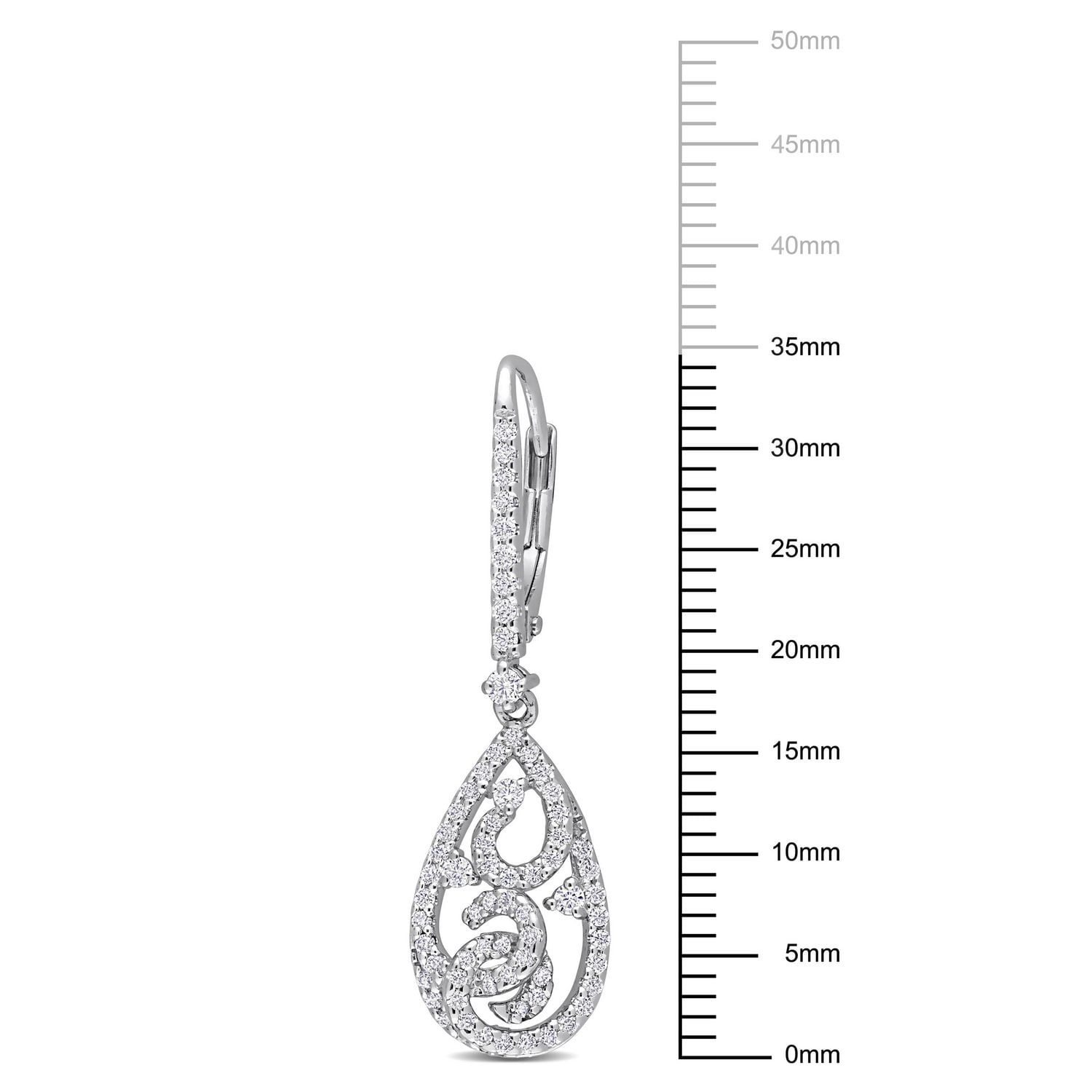 Boucles d'oreilles en forme Goutte en filigrane Miabella avec 4/8 Carat PBT de Moissanite en Argent Sterling