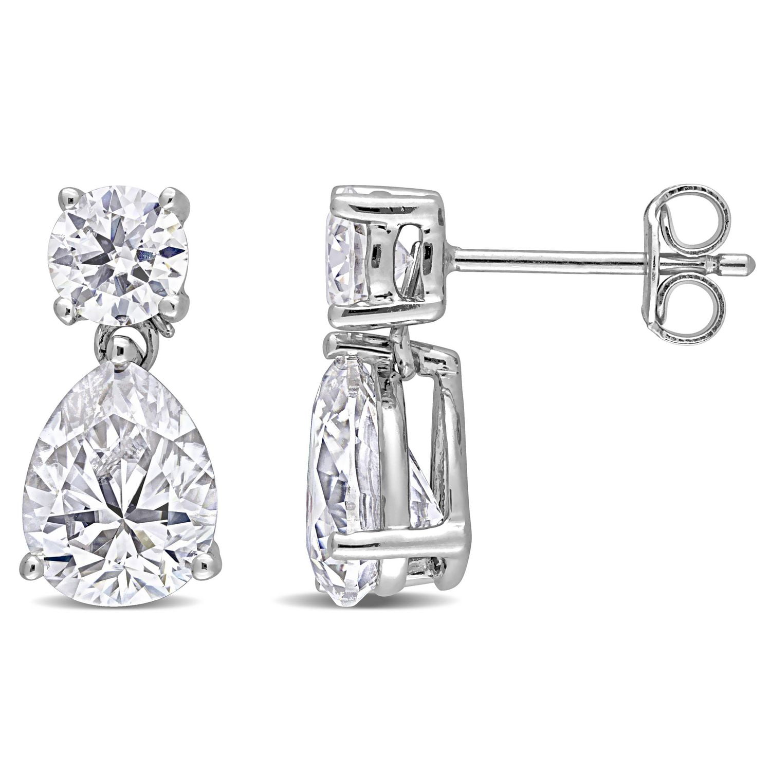 Miabella 5 Carat T.G.W. Created Moissanite Sterling Silver Dangle Earrings