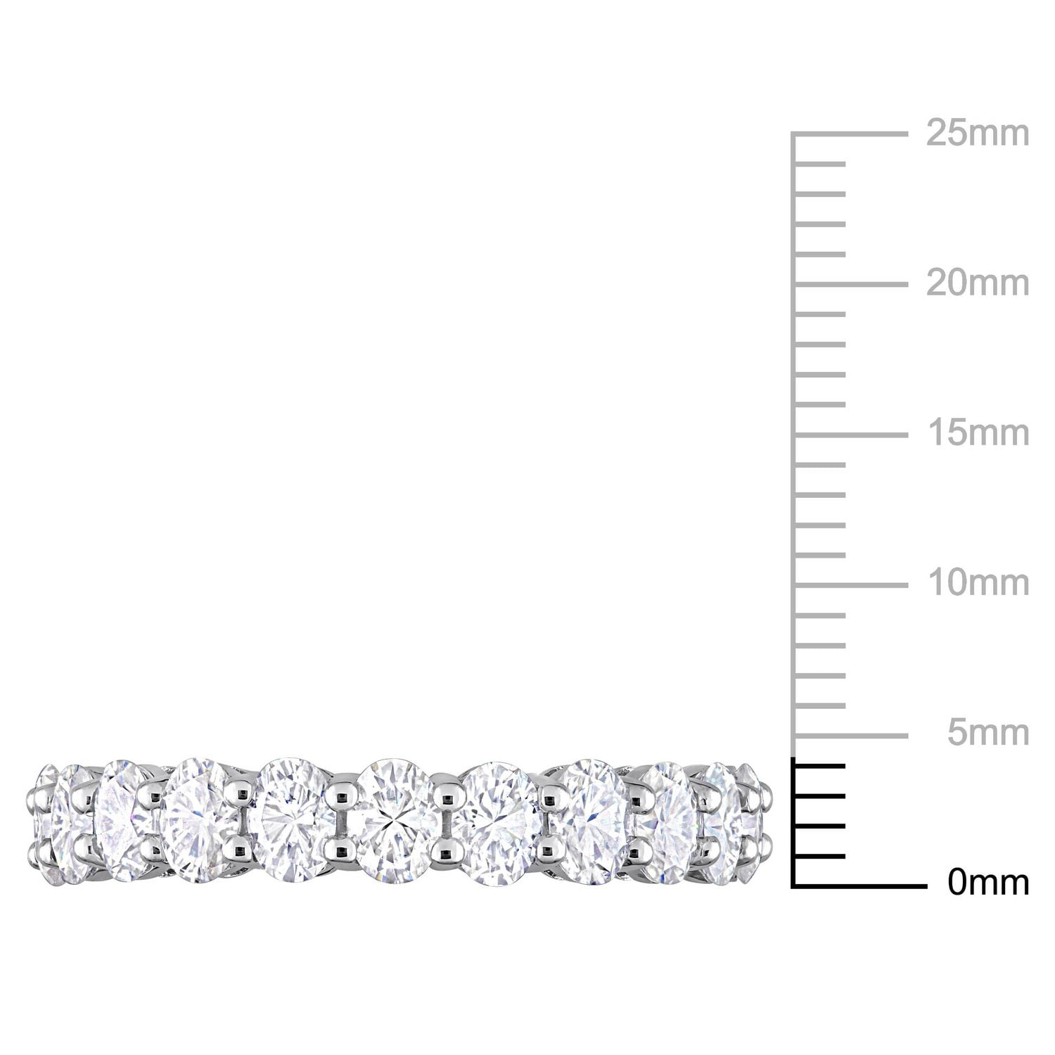 Bague Ovale Éternité Miabella avec 4 Carat p.g.t. de Moissanite en Or Blanc 14K
