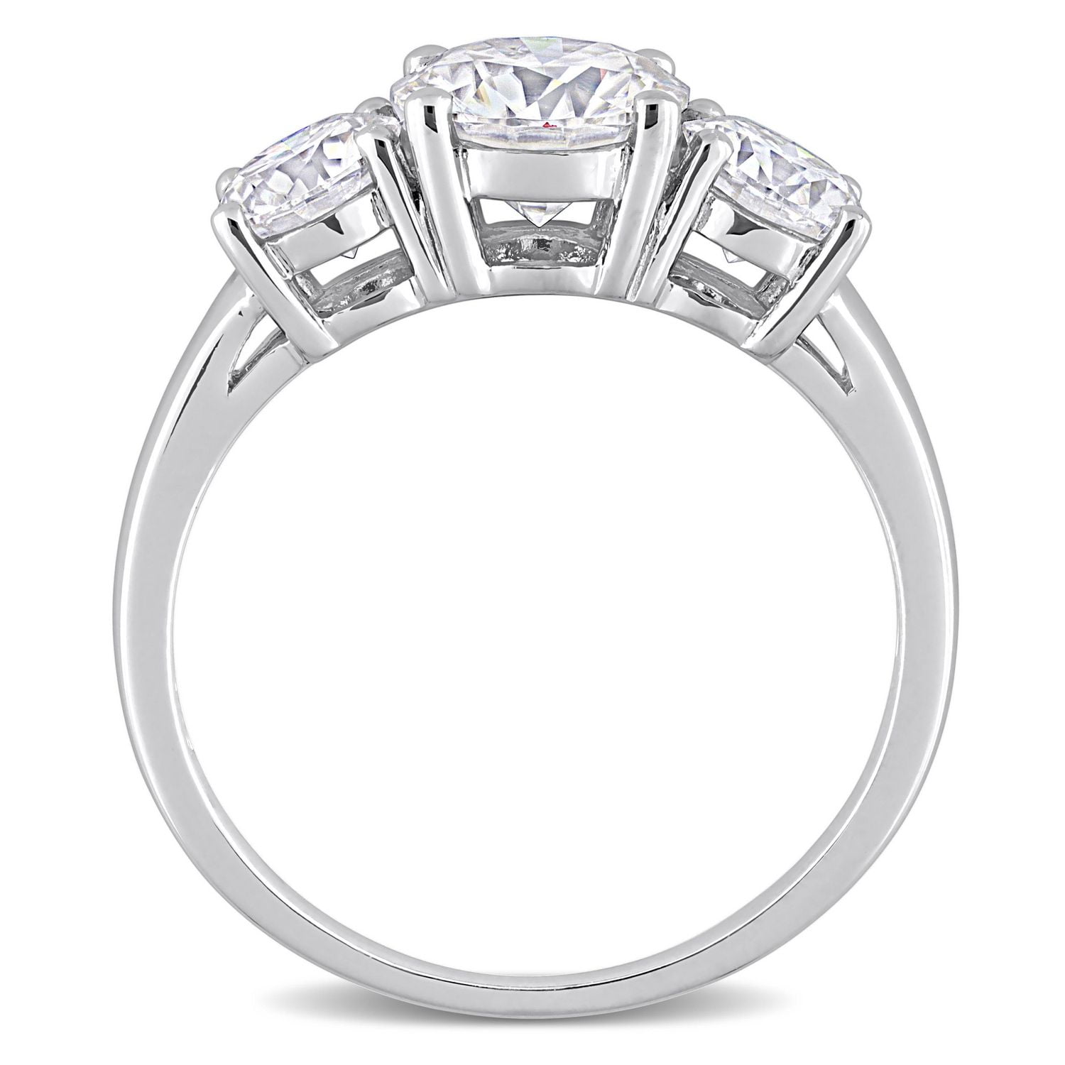 Miabella 2-1/4 Carat T.G.W. Created Moissanite Sterling Silver Three-Stone Engagement Ring