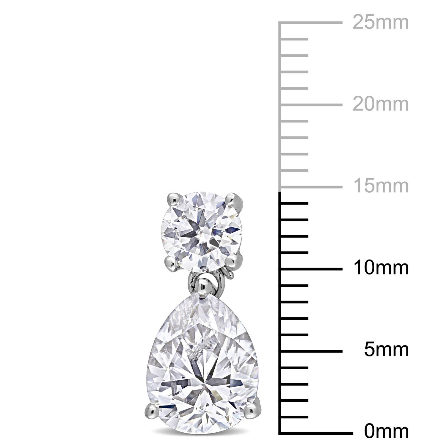 Miabella 5 Carat T.G.W. Created Moissanite Sterling Silver Dangle Earrings