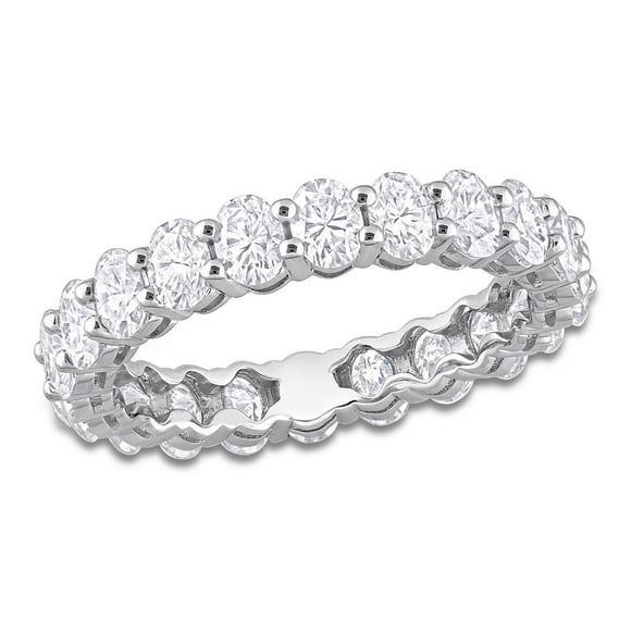 Miabella 4 Carat T.G.W. Created Moissanite 14K White Gold Oval Eternity Band