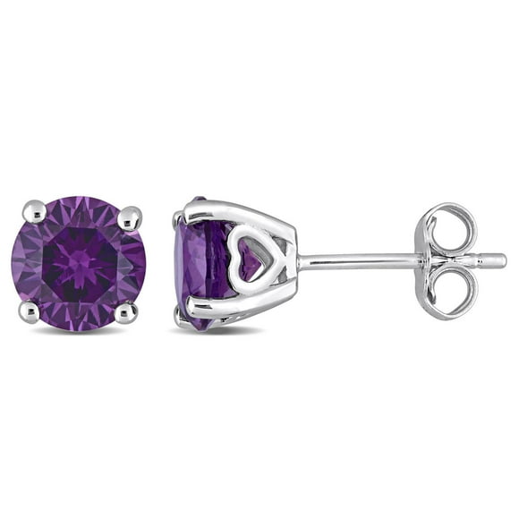 Miabella 3 1/5 Carat T.G.W. Simulated Alexandrite Sterling Silver Solitaire Stud Earrings
