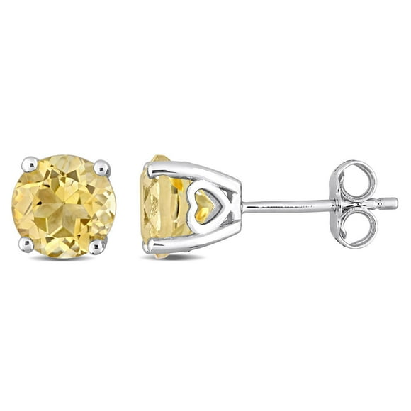 Miabella 2 1/2 Carat T.G.W. Citrine Sterling Silver Solitaire Stud Earrings
