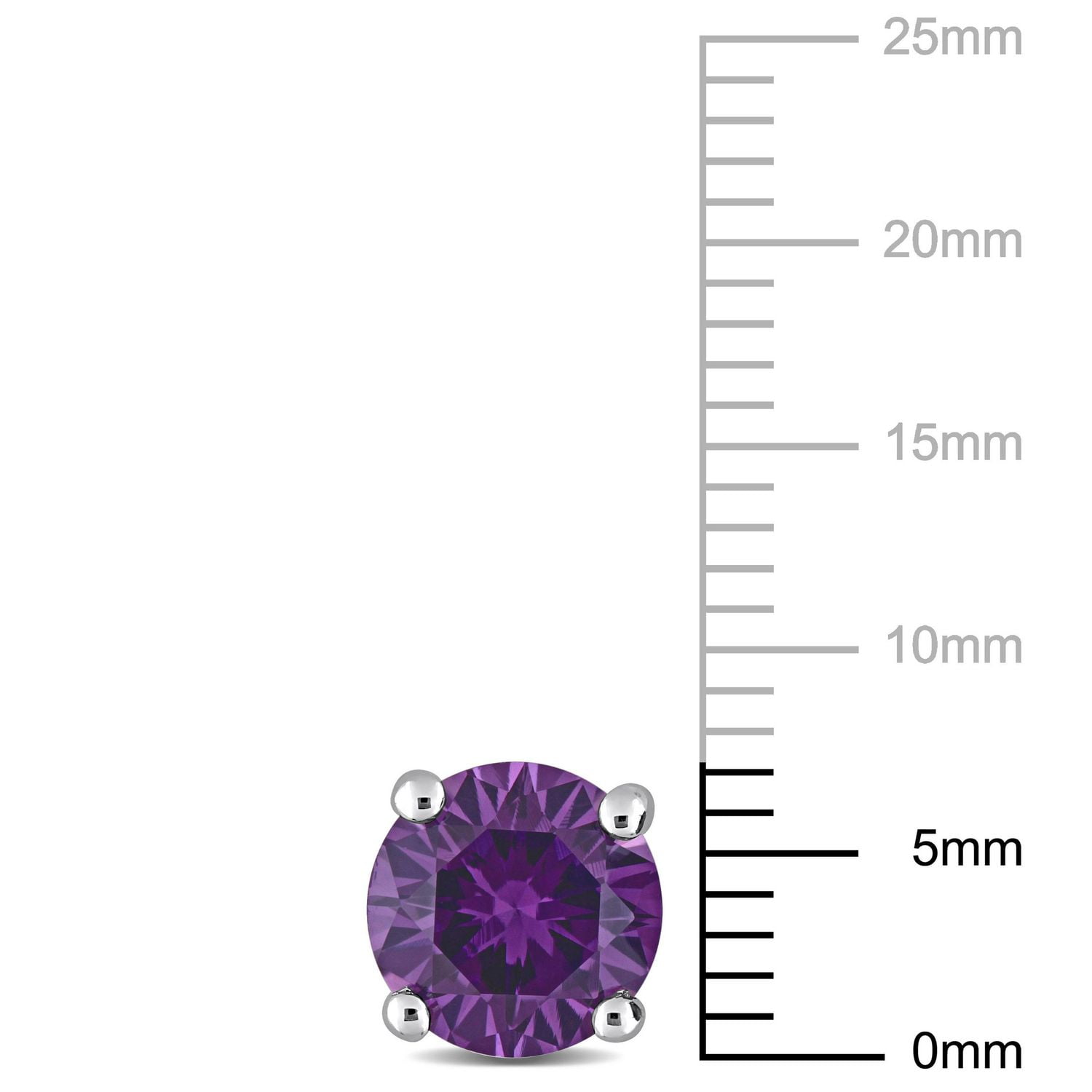 Clous d’oreille Solitaire Miabella avec 3 1/5 Carat PBT d'Alexandrite Simulé en Argent Sterling