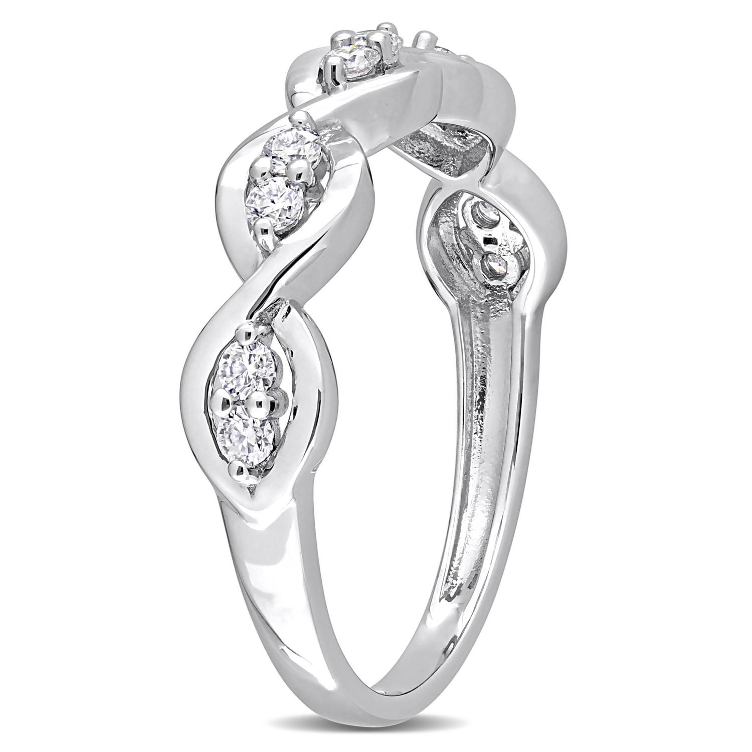 Bague d’Anniversaire Miabella avec 1/4 Carat PBT de Moissanite en Argent Sterling