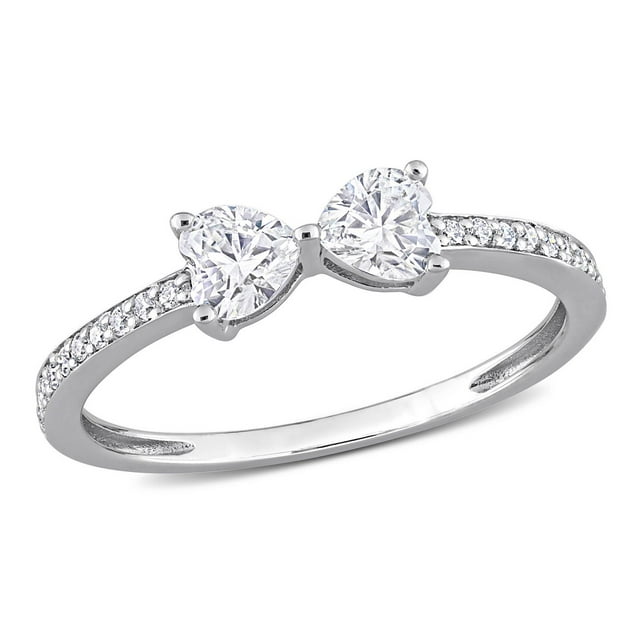 Miabella 3/5 Carat T.G.W. Created Moissanite Sterling Silver Two-Stone ...