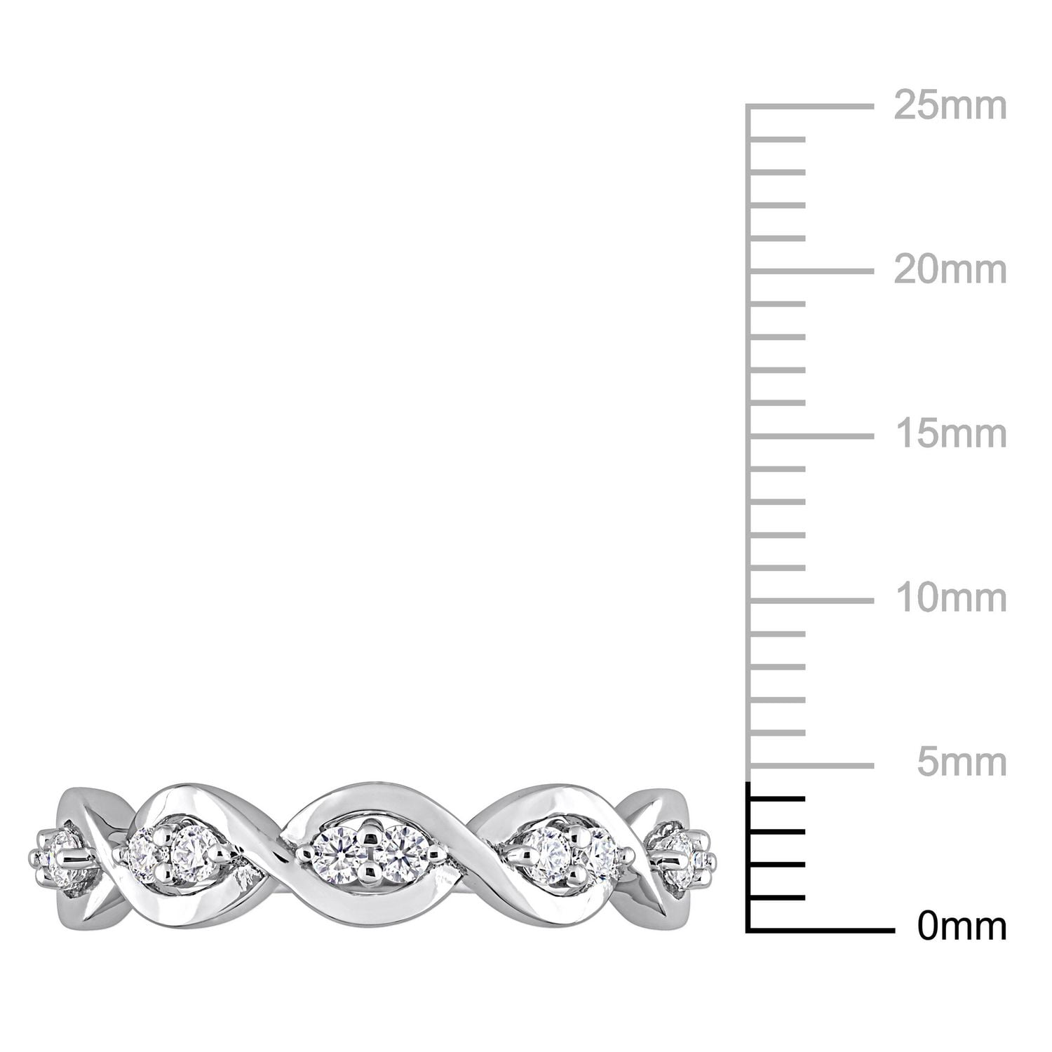 Bague d’Anniversaire Miabella avec 1/4 Carat PBT de Moissanite en Argent Sterling