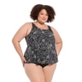 thumbnail image 1 of Krista Plus Women's High-Neck Mesh Wrap Tankini Swim Top, 1 of 7