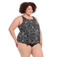 thumbnail image 2 of Krista Plus Women's High-Neck Mesh Wrap Tankini Swim Top, 2 of 7