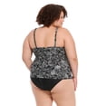 thumbnail image 3 of Krista Plus Women's High-Neck Mesh Wrap Tankini Swim Top, 3 of 7