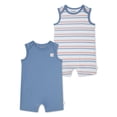 thumbnail image 1 of Huggies Happy Hugs Infant Boy Romper 2-Pack, 1 of 4