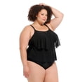 thumbnail image 2 of Krista Plus Women's Double Strap 1 PC Tankini W/Mesh Swim Top, 2 of 7