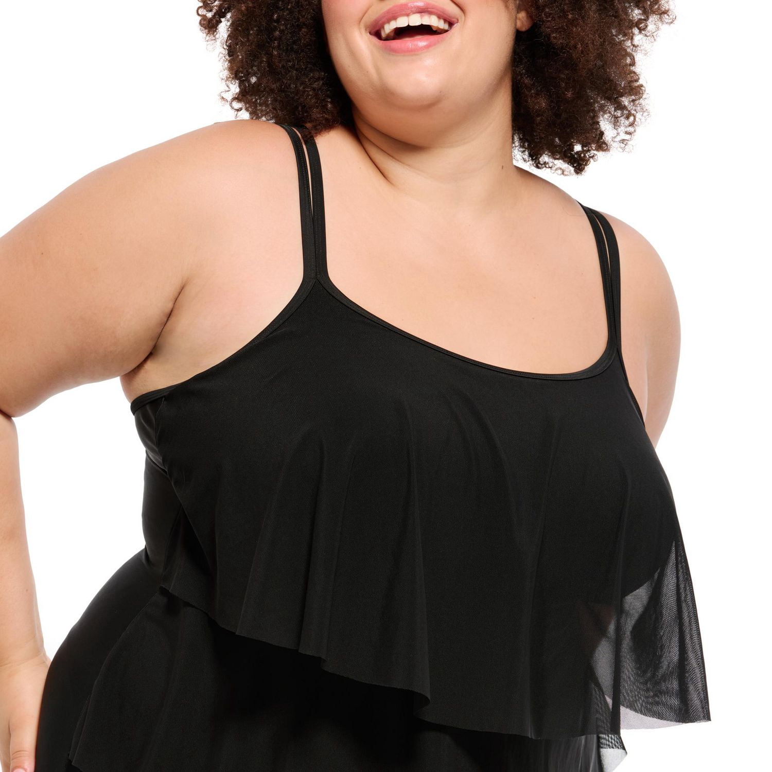 maillot tankini une-pièce femme Krista Plus à doubles bretelles avec haut de en mesh