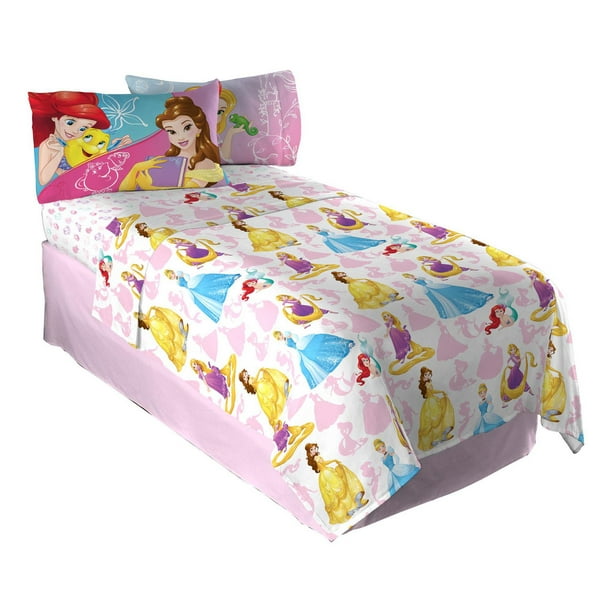 Ensemble de draps pour lit simple « Dazzling Princess » des Princesses Disney