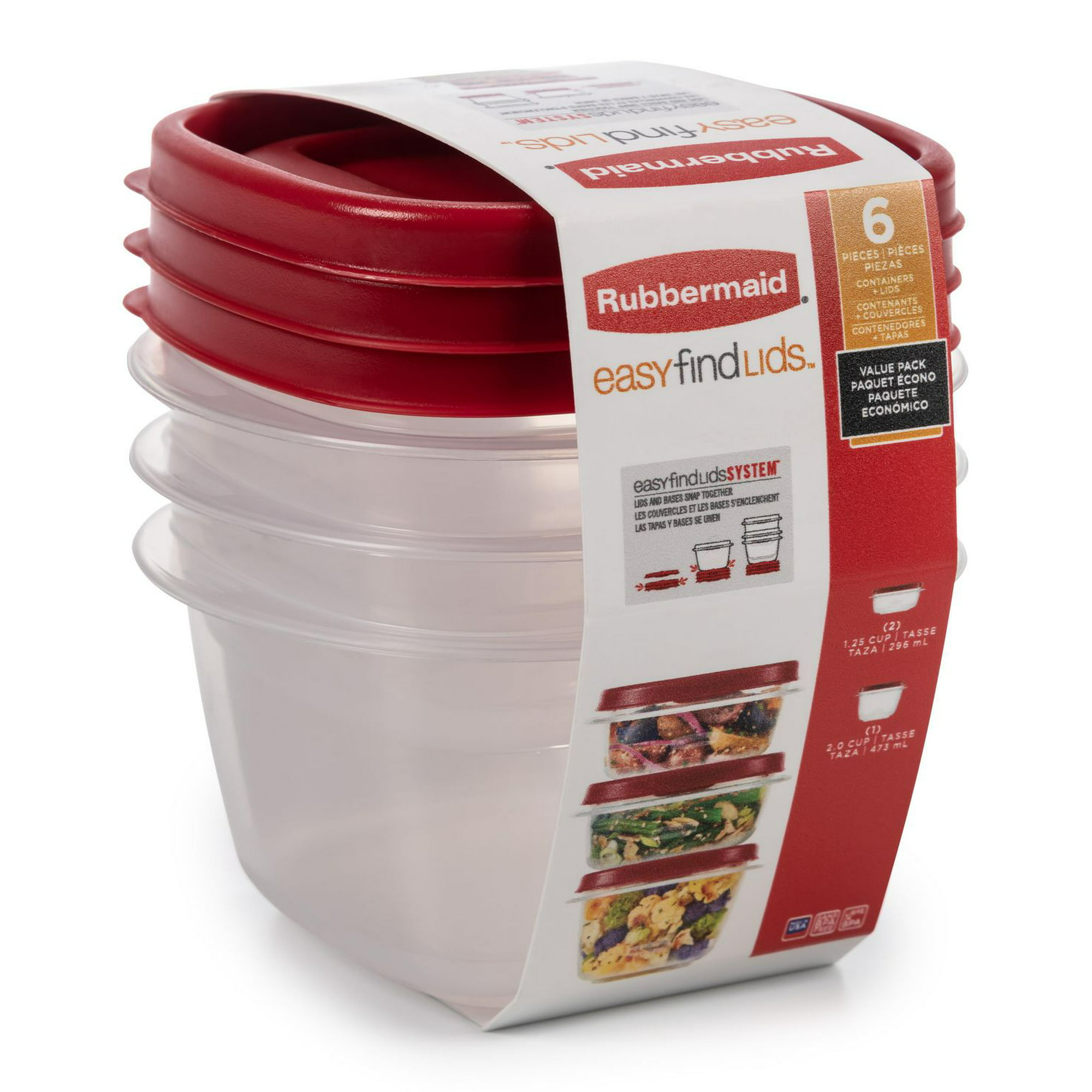 Rubbermaid Easy-Find Lid Food Storage Container Value Pack, 2-296