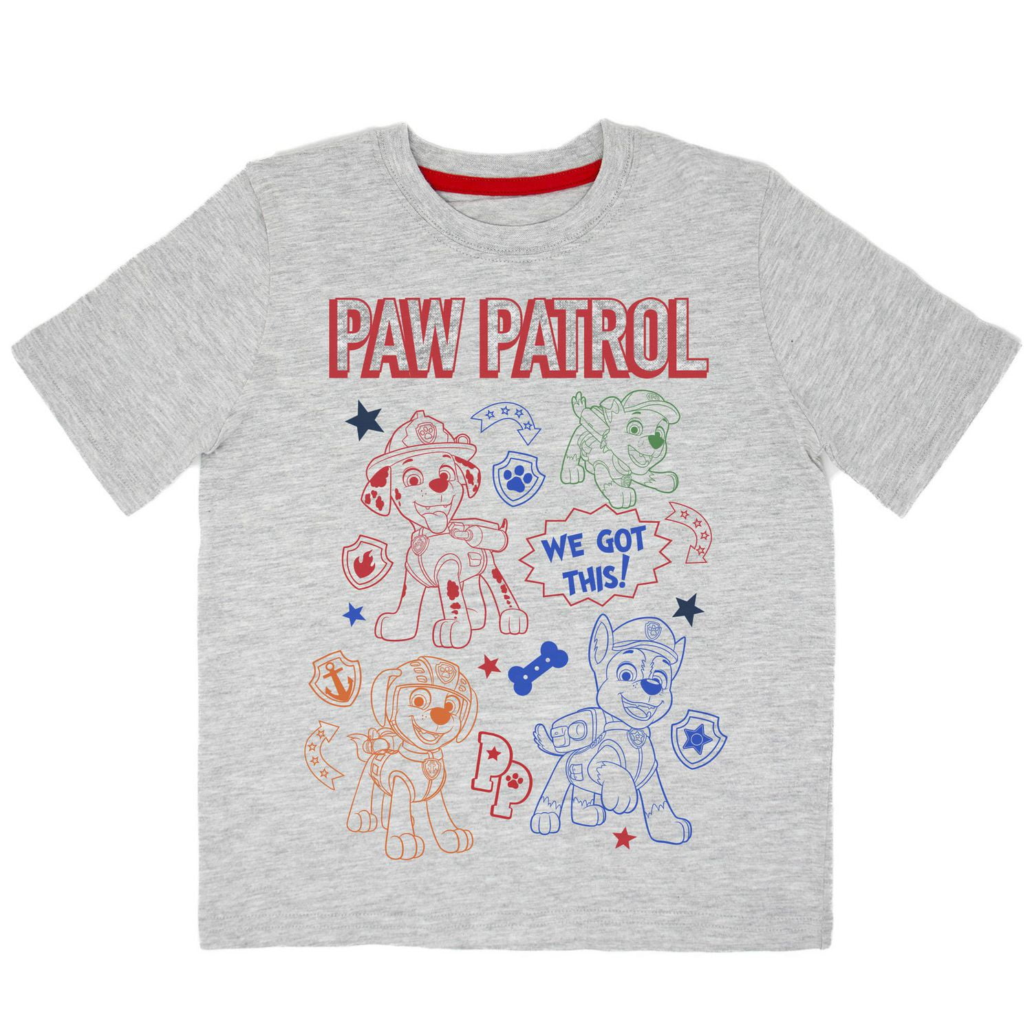 Paw Patrol Boy's Short Sleeve crew neck T-Shirt, Sizes XS to XL