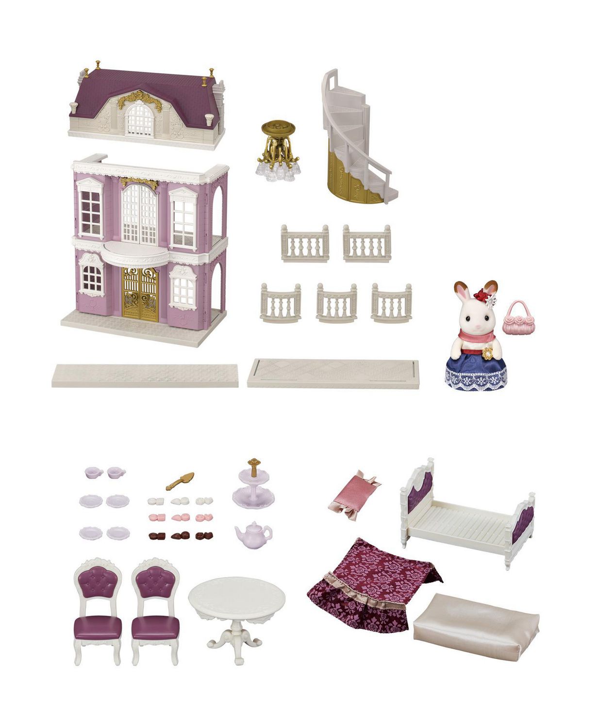 Calico Critters Town Series Elegant Town Manor Gift Set, Dollhouse