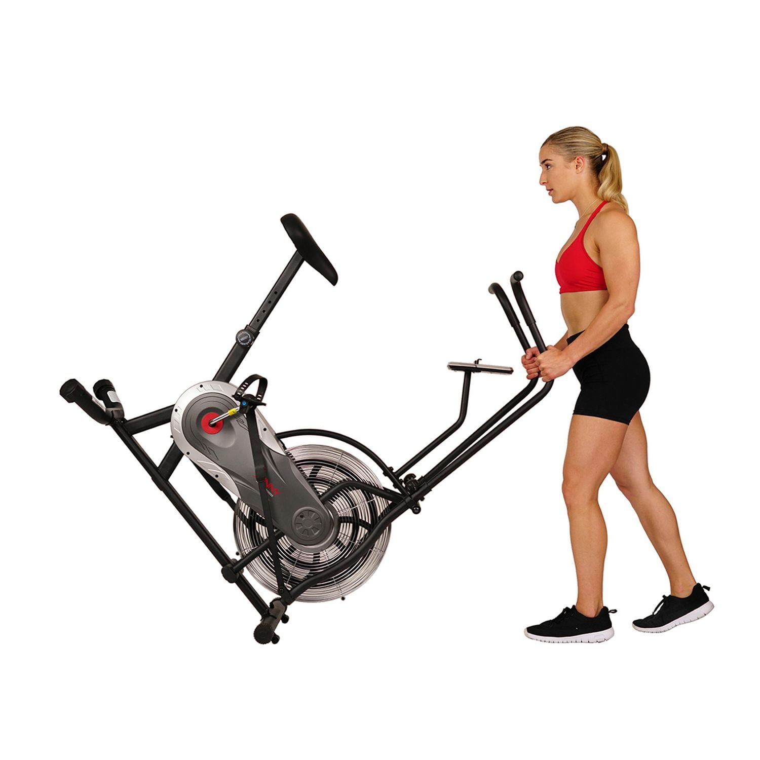 Sunny Health Fitness Zephyr Air Bike Fan Exercise Bike with Unlimited Resistance Adjustable Handlebars SF B2715 Walmart