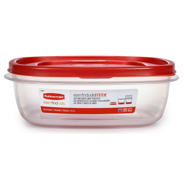 Rubbermaid Easy Find Lids Food Storage Container, 9 Cup, Racer Red 2,1 l / 9 Tasses