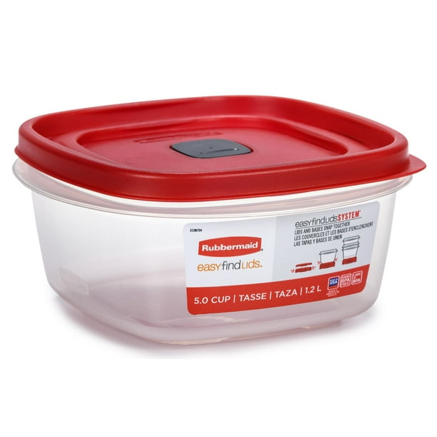 Rubbermaid Easy Find Lids Containers, 1.2L / 5 Cup 
