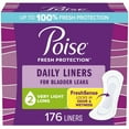 thumbnail image 1 of Poise Daily Incontinence Panty Liners, Very Light Absorbency, Long, 176 Count (4 Packs of 44) (Packaging May Vary), 1 of 7