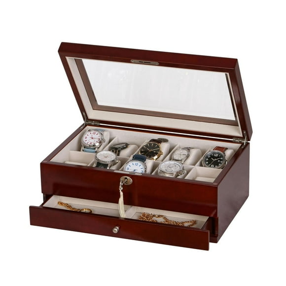 Mele and Co Christo Walnut Wooden Watch Box