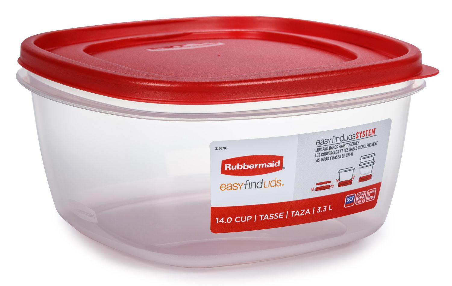 Rubbermaid Easy Find Lid Food Storage Container 3.3 Litter Red