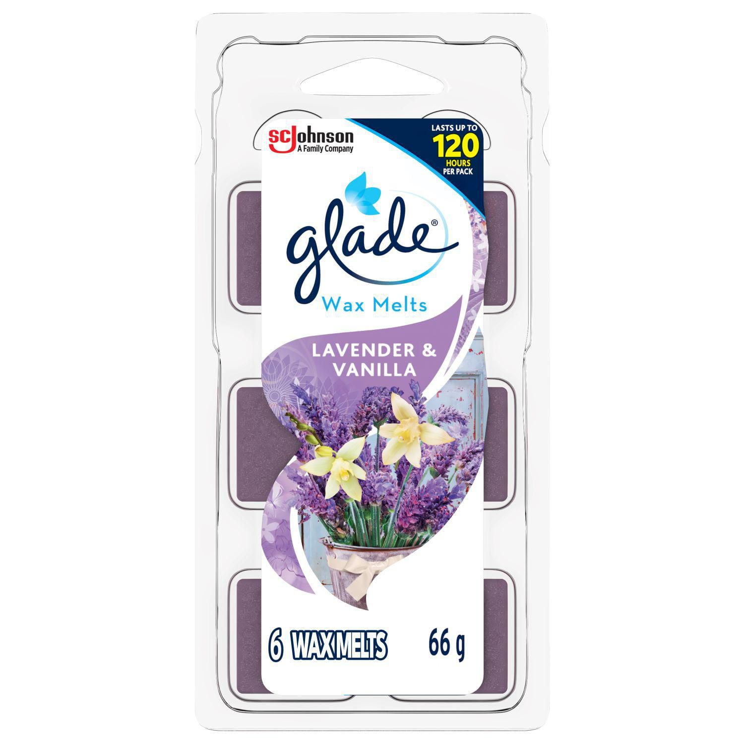 Glade Wax Melt Refills Air Freshener, Lavender & Vanilla, 6 Melts