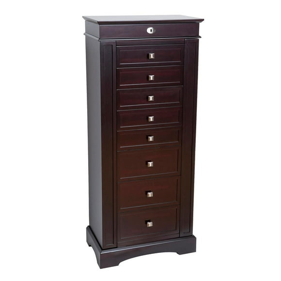Mele and Co Olympia Dark Walnut Wooden Jewellery Armoire