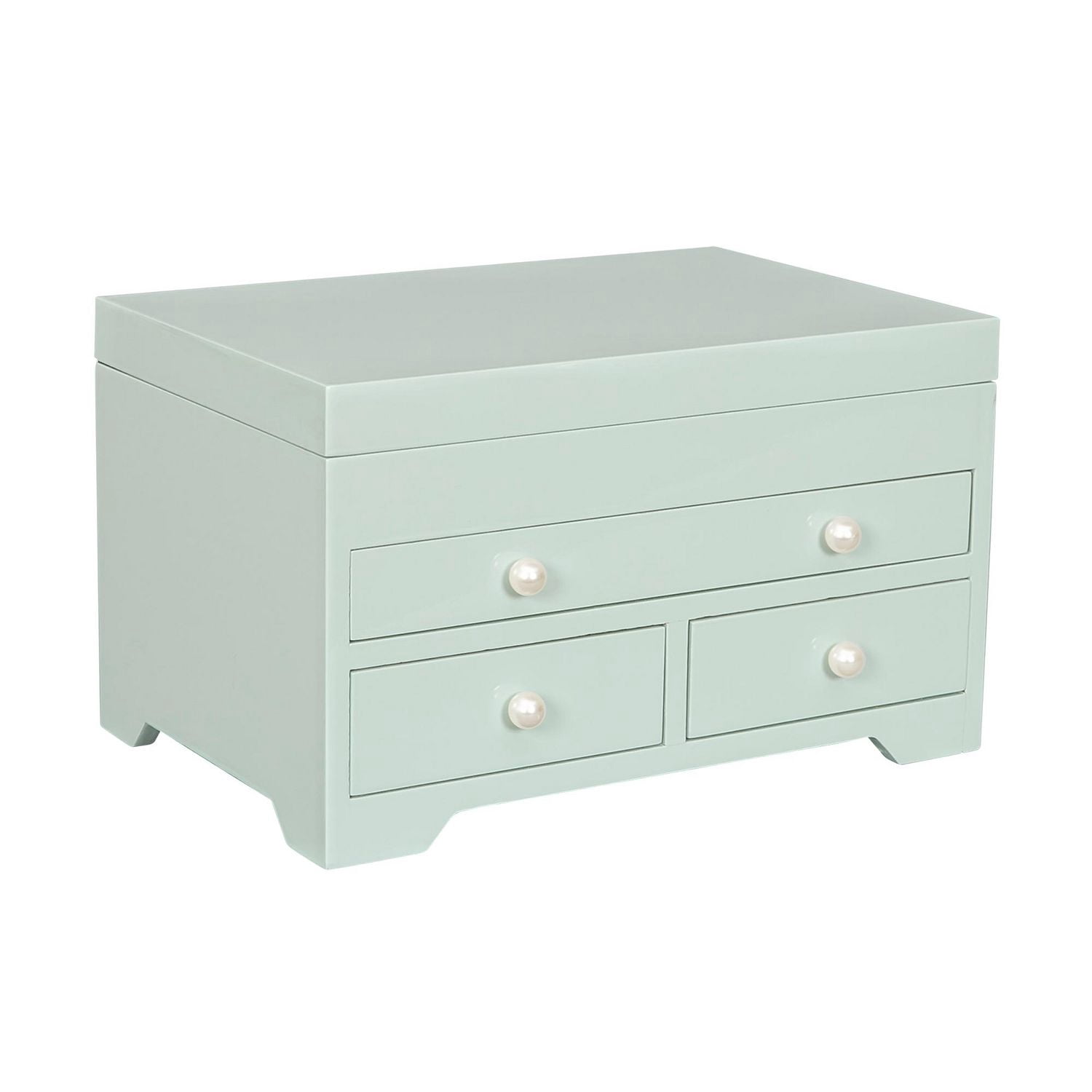 Mele and Co Bianca Seafoam High Gloss Wooden Jewellery Box