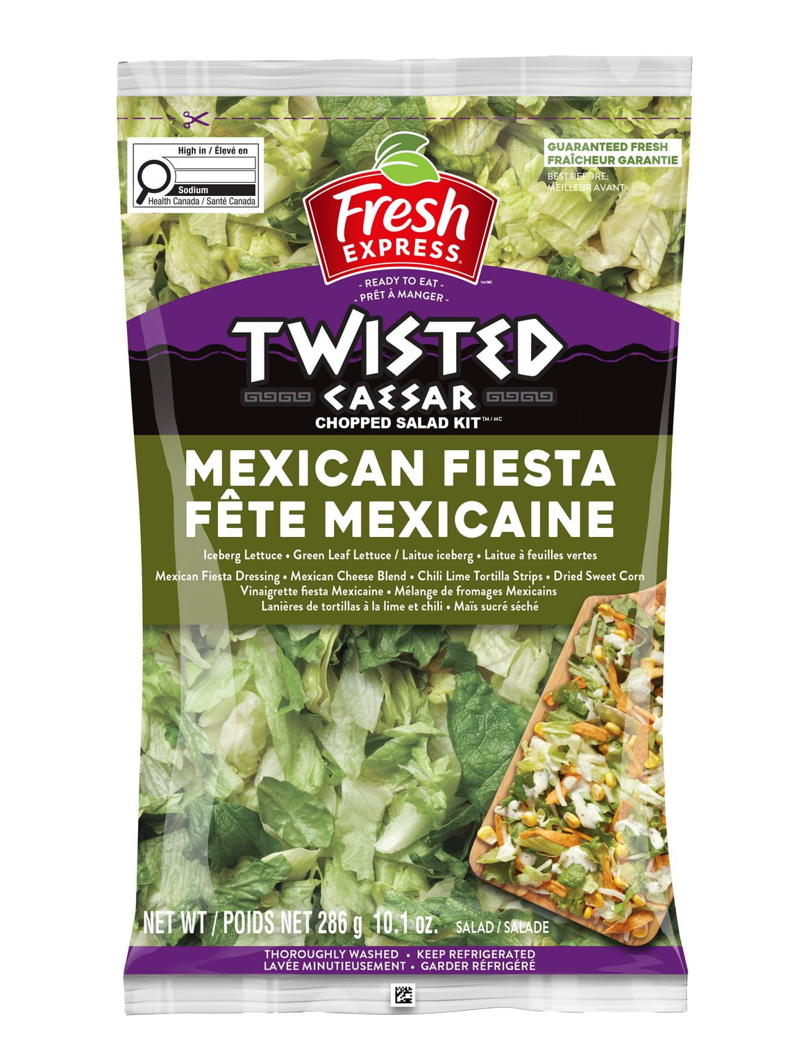 Fresh Express Mexican Fiesta Twisted Caesar Chopped Salad Kit, 286