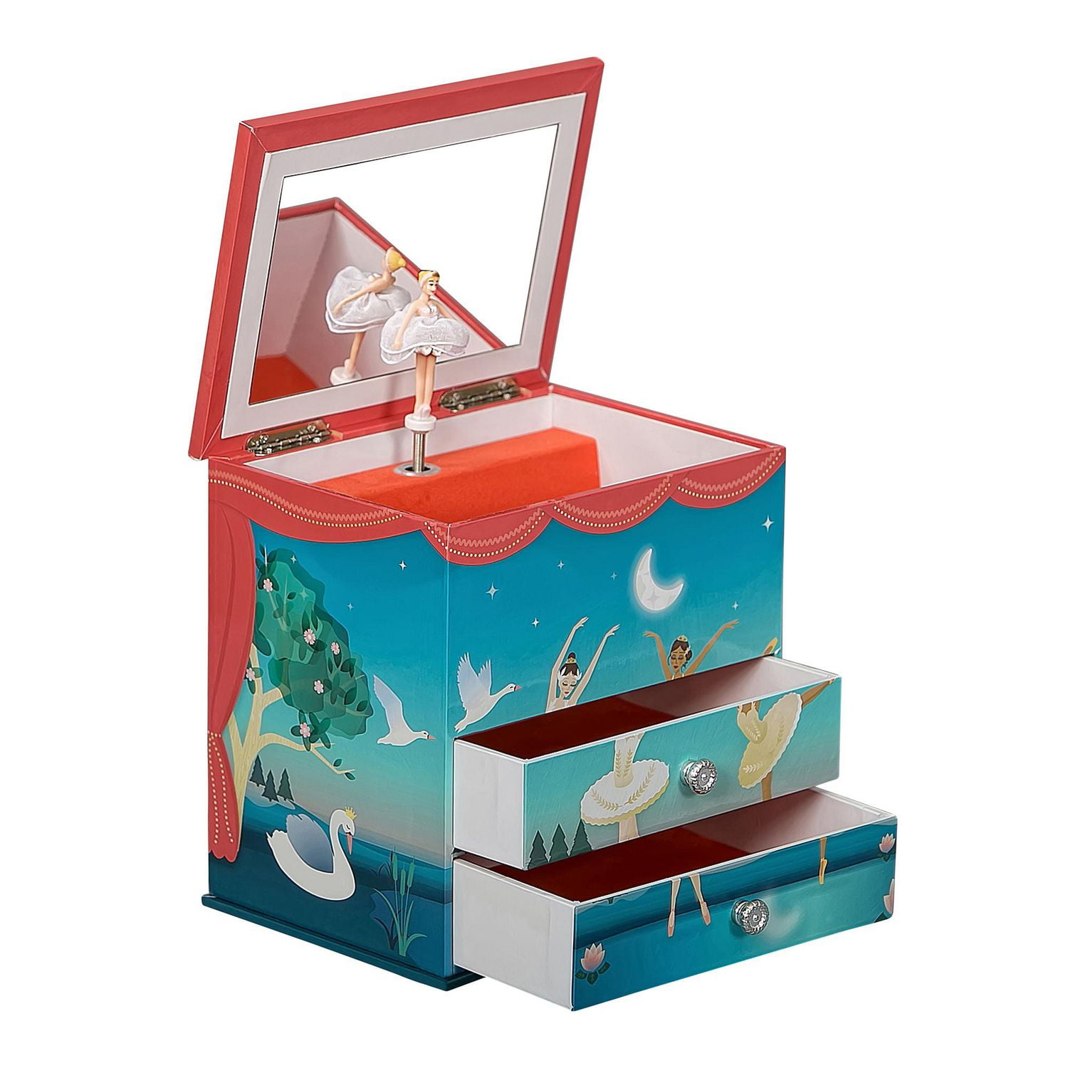 Mele and Co Boîte à Bijoux Ballerine Musicale Bleu/Corail Mariel