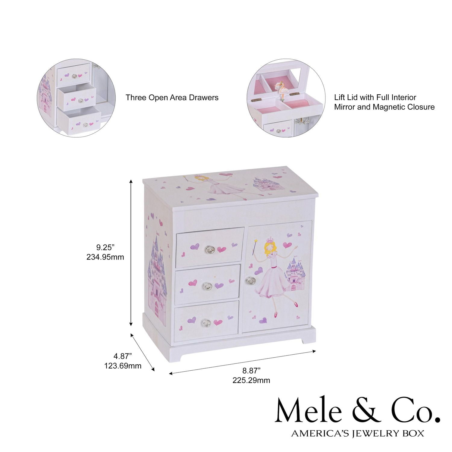 Mele and Co Adalyn White Musical Ballerina Jewellery Box