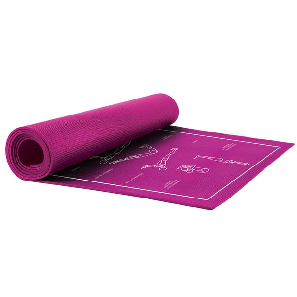 3mm Tapis De Yoga Avec Des Positions De Yoga<br>Imprimées Everlast