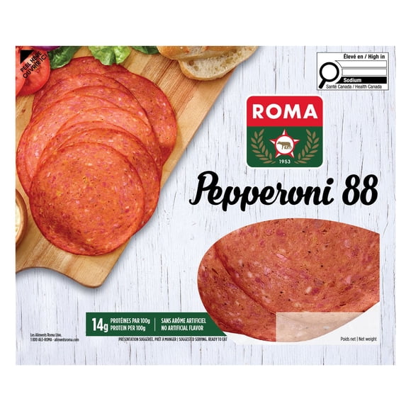 Roma Pepperoni 88 tranché 175g Diamètre 4 pouces