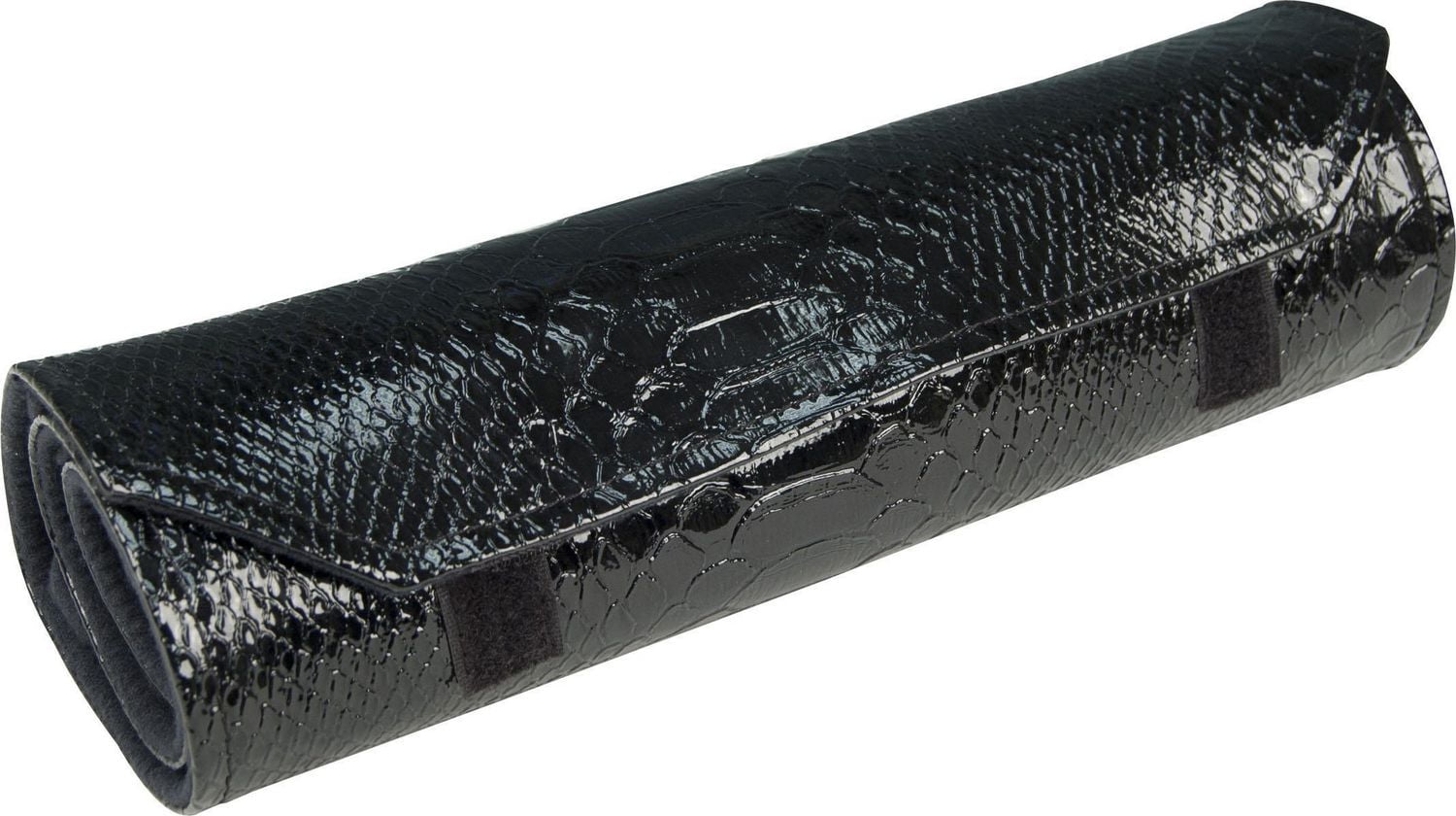 Mele and Co Rouleau à bijoux en cuir croco noir IRIS