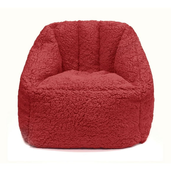 Fauteuil Hugger en Tissue Sherpa Rouge de Lounge & Co