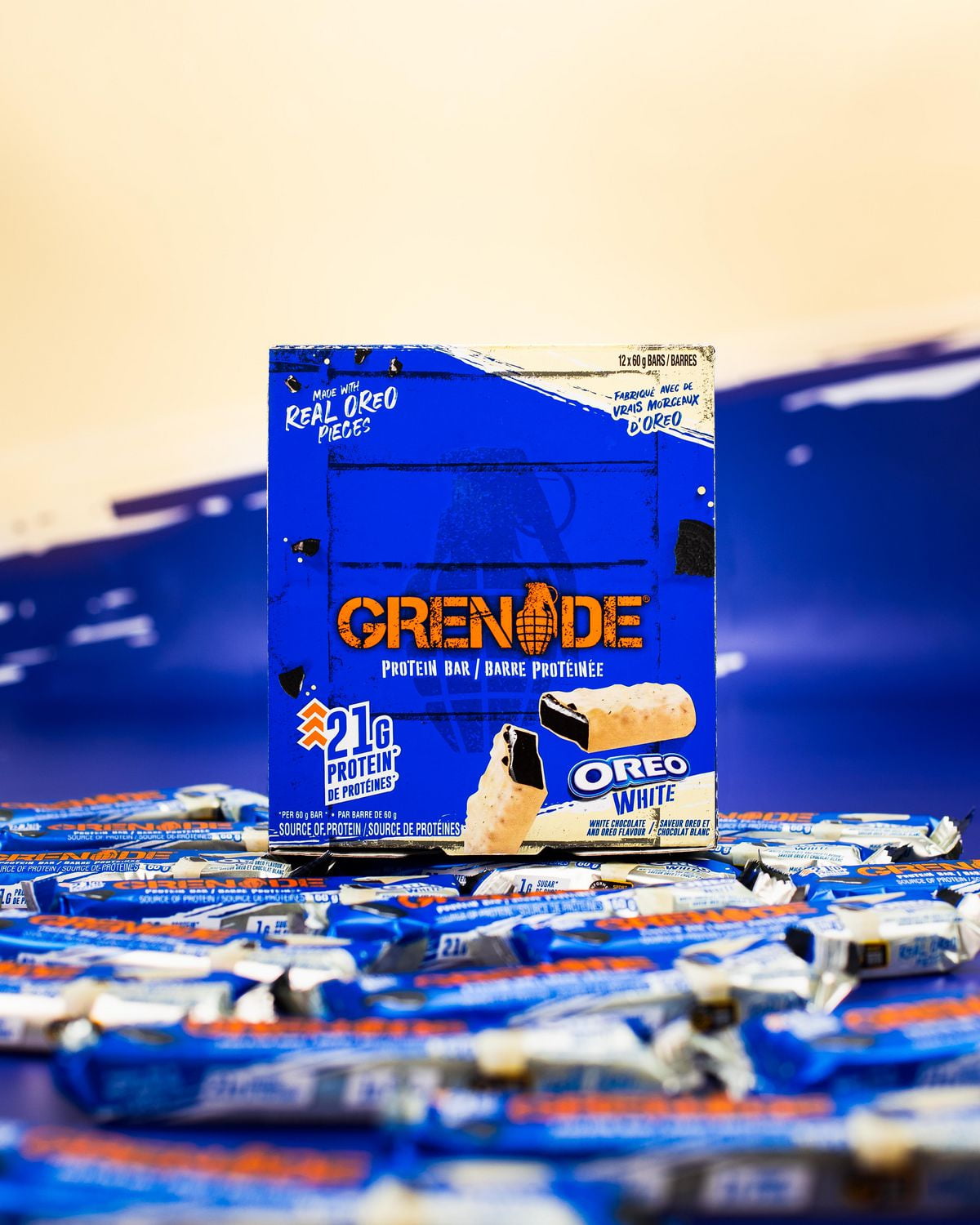 Grenade Protein Bar Oreo White, 60g bar, 60g Bar