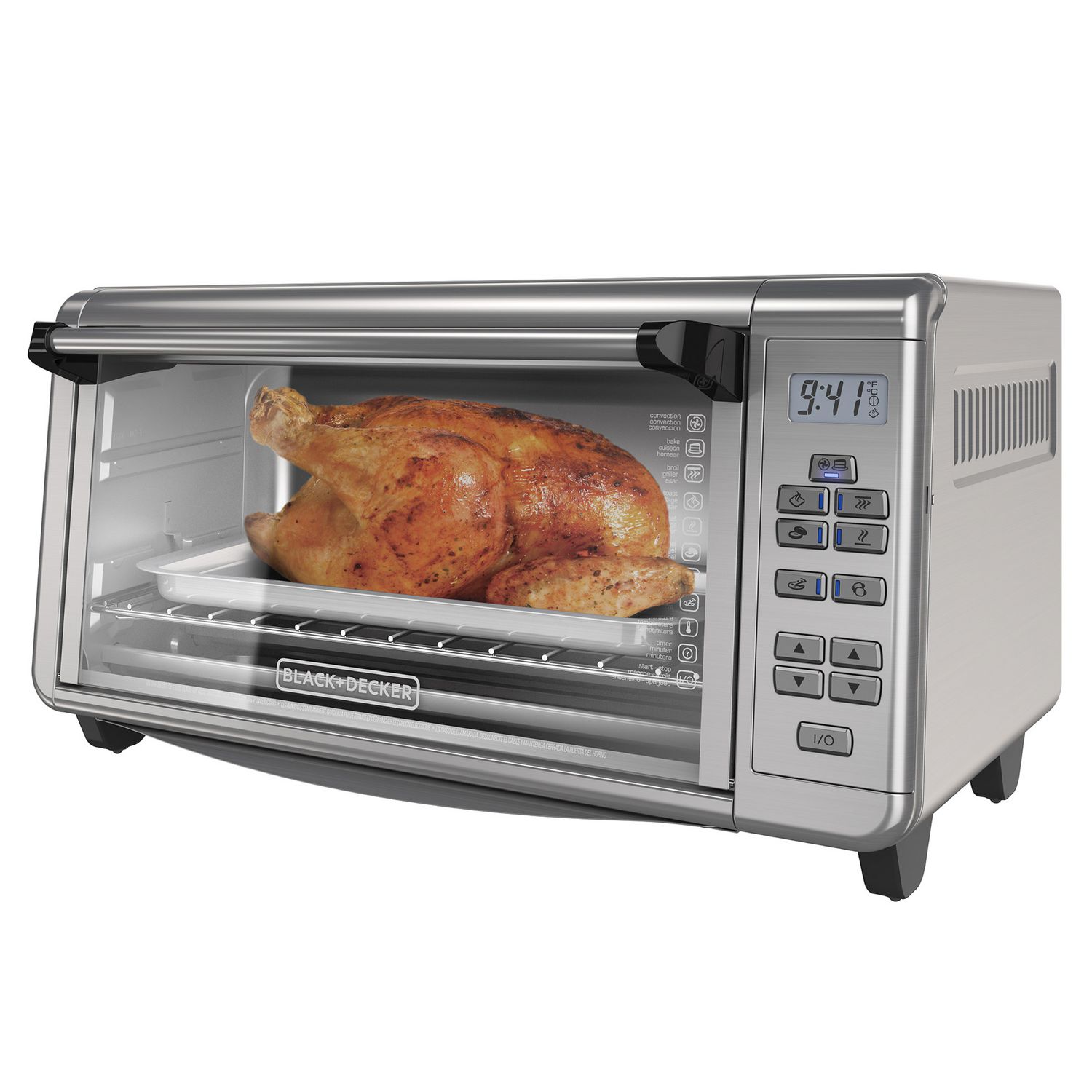 BLACK DECKER 8 Slice Extra Wide Toaster Oven in Stainless Steel