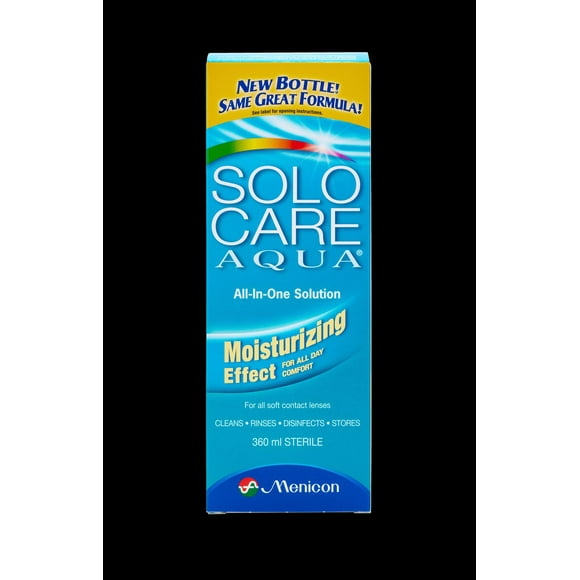 Solocare Aqua All-in-One Soft Contact Lenses Solution 360ML, All-In-One Contact Lens Solution
