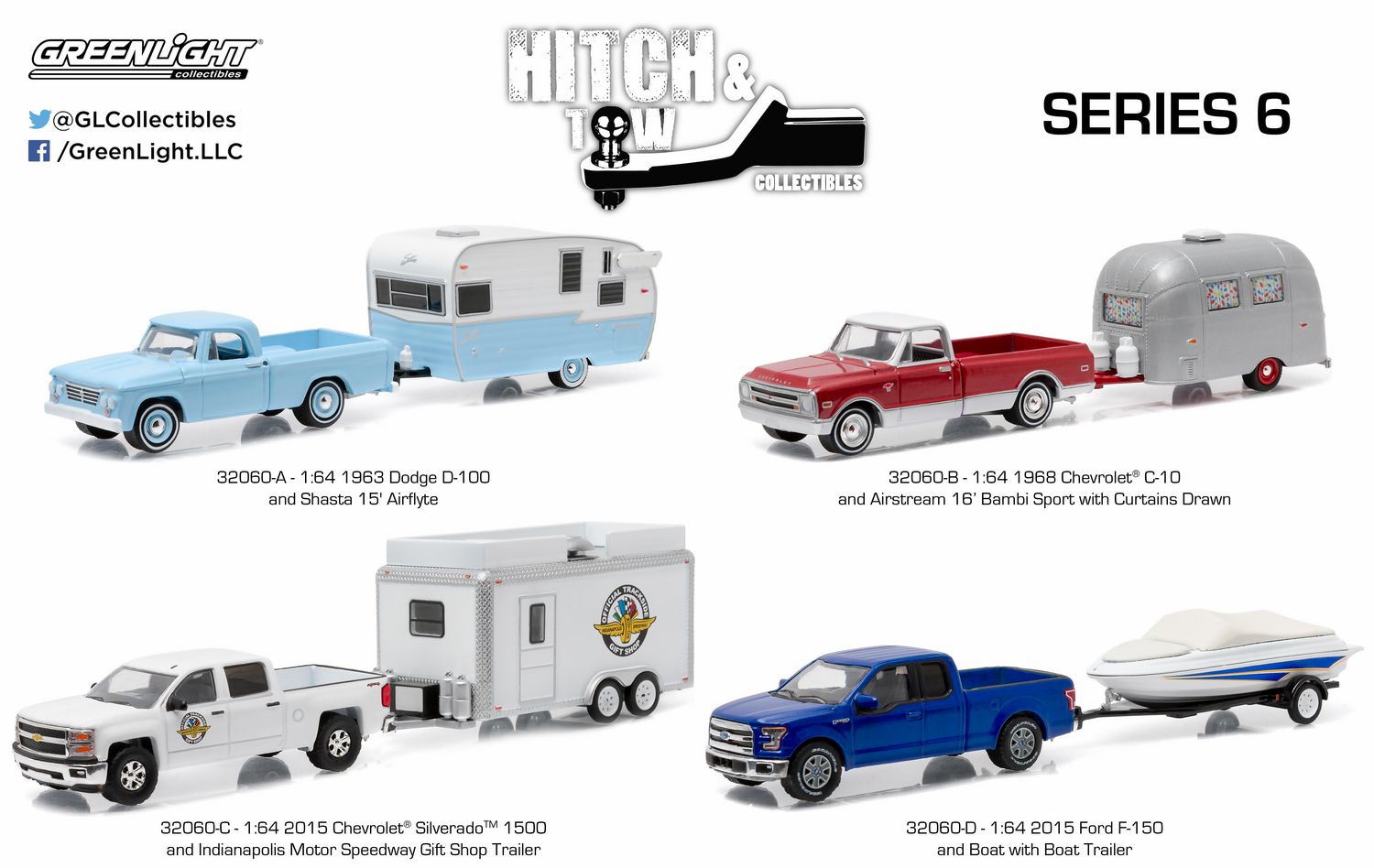 GreenLight 1 64 Hitch Tow Die Cast Vehicles Series 6