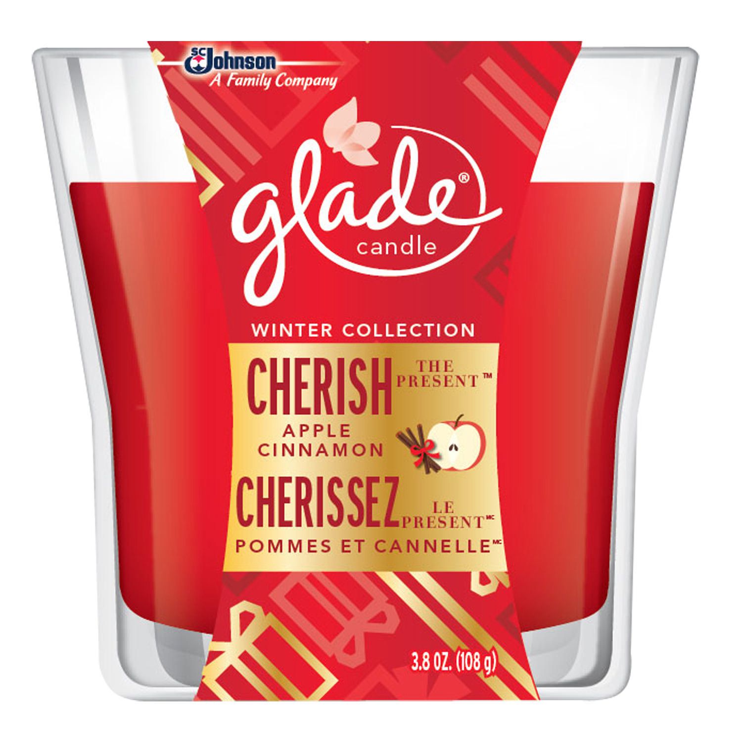 Glade® Holiday Candle, Cherish the Present Apple Cinnamon Walmart