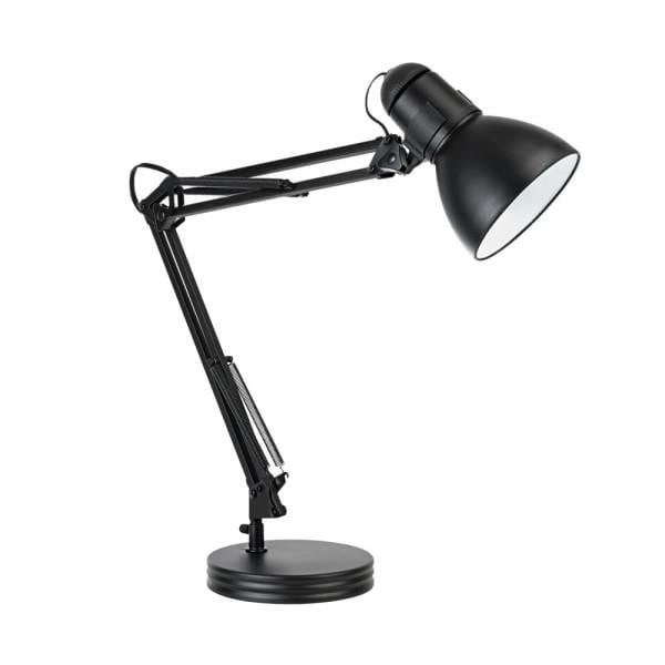 Lampe à bureau en métal Architect Globe Electric à bras pivotant avec grande base noire de 28 po, 5698601