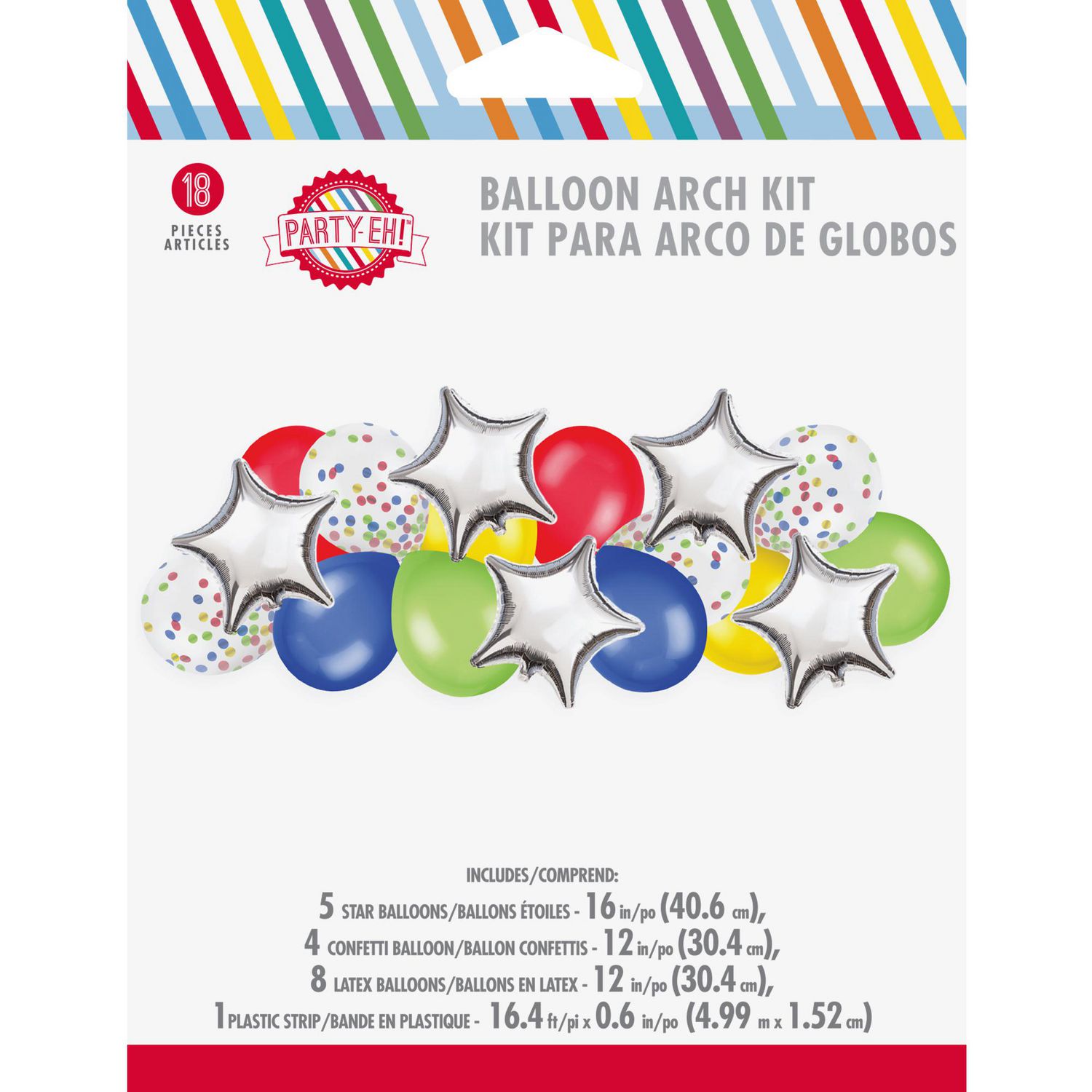 Kit d arche de ballons arc en ciel 18 ct Arche de ballons arc en ciel 18Un