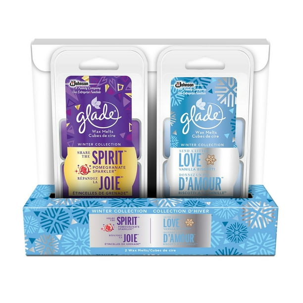 Cubes de cire de Glade® Recharges des fêtes Wax Melts, donnez un peu d'amour/partagez l'esprit - emballage économique