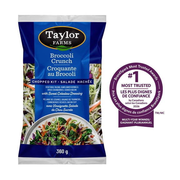 Kit de salade hachée au brocoli croquant Taylor Farms 360 g