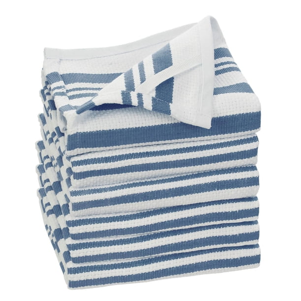 Fabstyles Broadway Stripe Cotton Kitchen Towels, Soft Quick-Drying, and ...